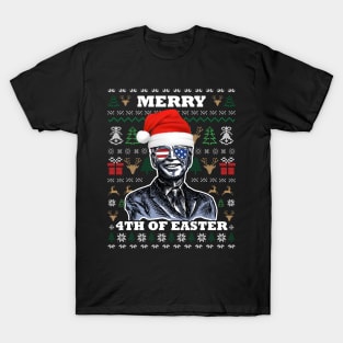 Biden US Flag Xmas Sweater Merry 4th Of Easter T-Shirt